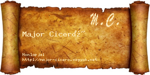 Major Ciceró névjegykártya